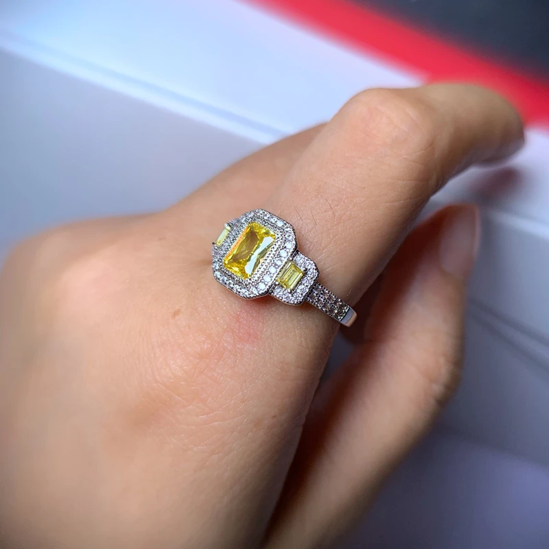 Женское серебряное кольцо ANGELFRIGG с желтым кубическим цирконием Юбилейный выпуск