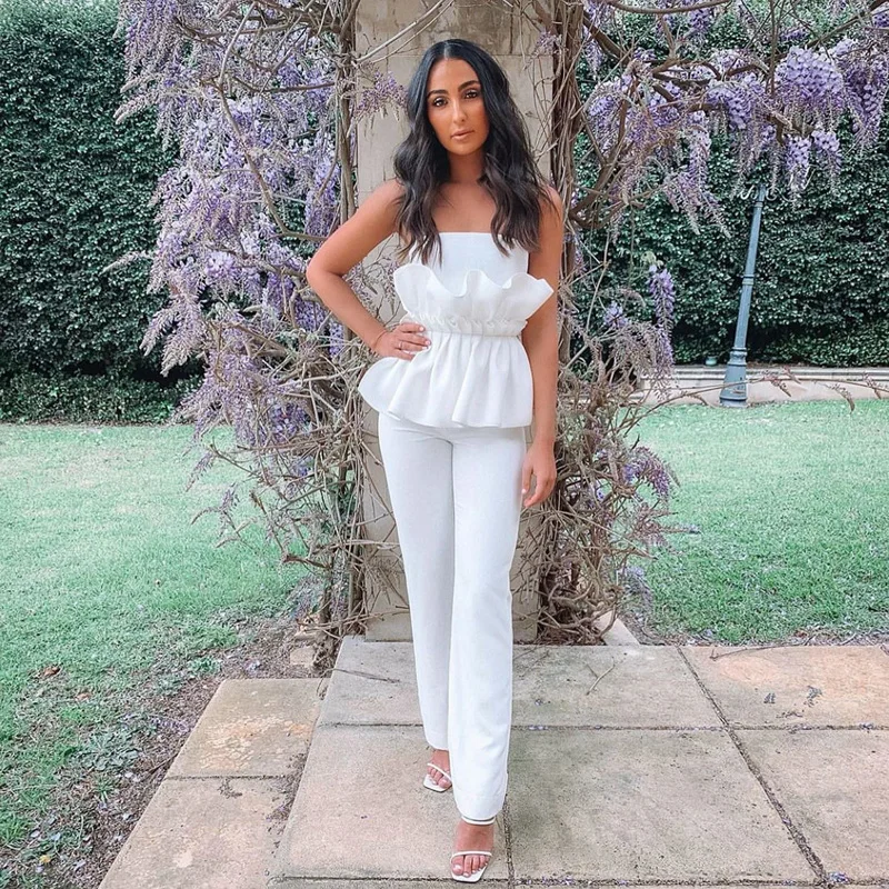 Оптовая продажа новинка 2020 комплект из двух предметов Белый Топ без бретелек с