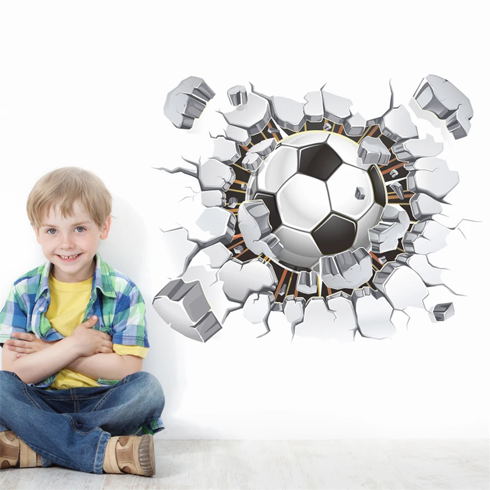 

3D football wall stickers Living room decoration bedroom background wall paste home decor paste wall decoration