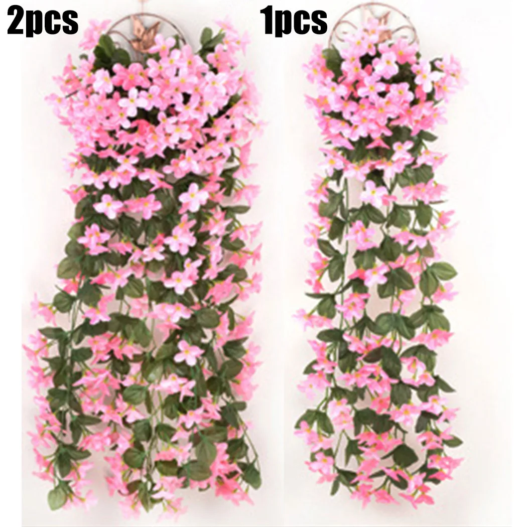 

1 X Artificial Flower Total Length 85 Cm Wisteria Fake Flowers Vine For Hanging Basket Wedding Outdoor Decor