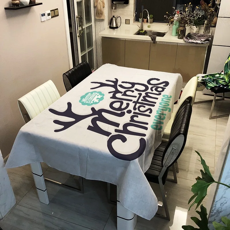 

Christmas Printed Decorative Tablecloth With Oilproof Thick Rectangular Dining Table Cover Tea Table Cloth