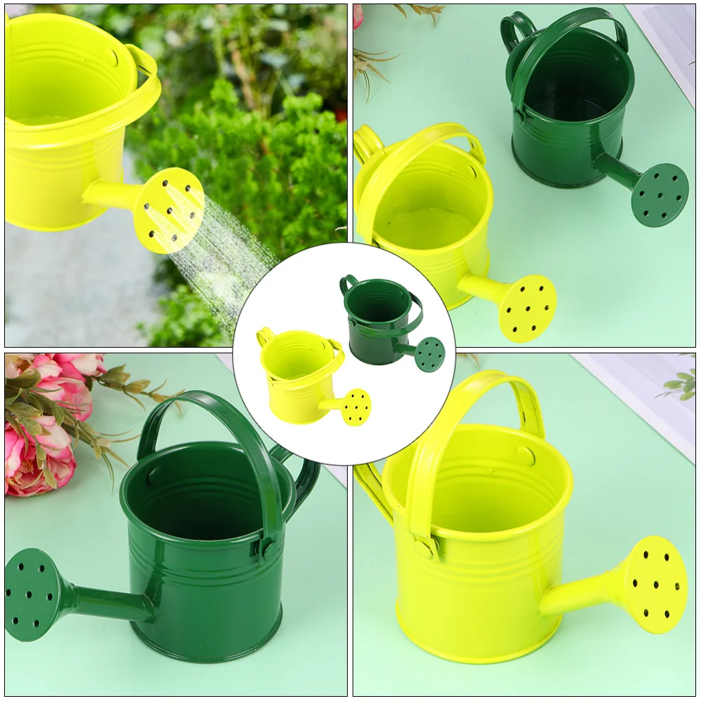 

2pcs Durable Iron Sprinkling Kettles Portable Watering Cans for Garden