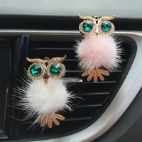 1pcs crystal owl car air freshener auto outlet perfume clip interior accessories car styling vent solid fragrance diffuser
