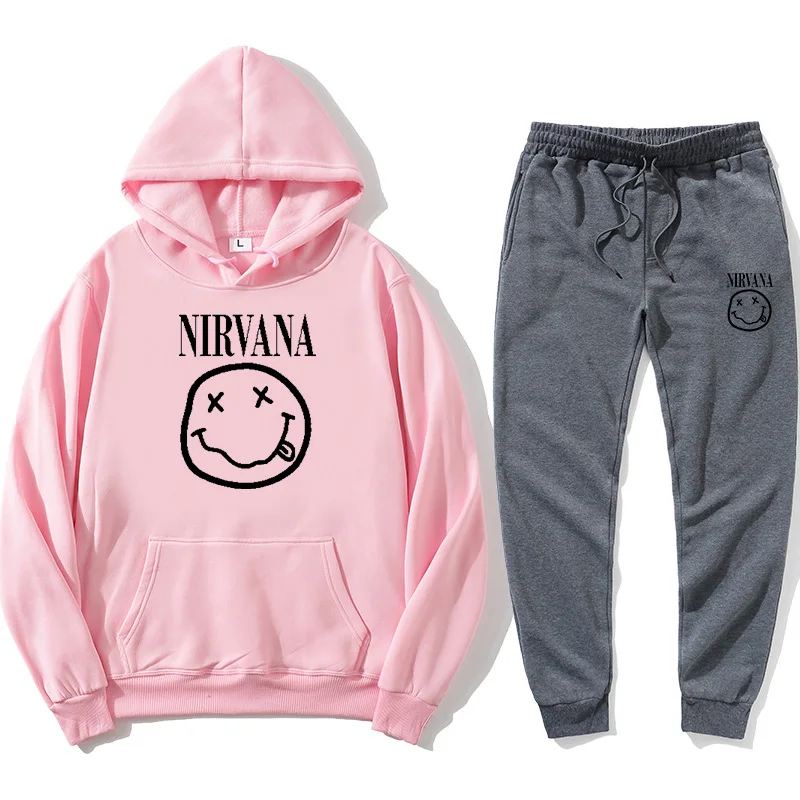 

2020Hoodie Men and Women Suit All-match Casual Plus Size Hoodie + Jogging Pants Winter Warm Loose Street Hoodie