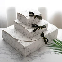 marble style gift box kraft paper boxes cardboard packaging valentines day wedding easter baby shower party with ribbons candy