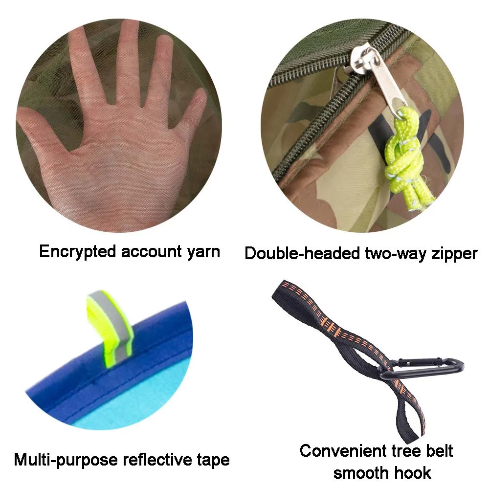 Кемпинговый гамак с москитной сеткой выдвижная светильник Кая портативная