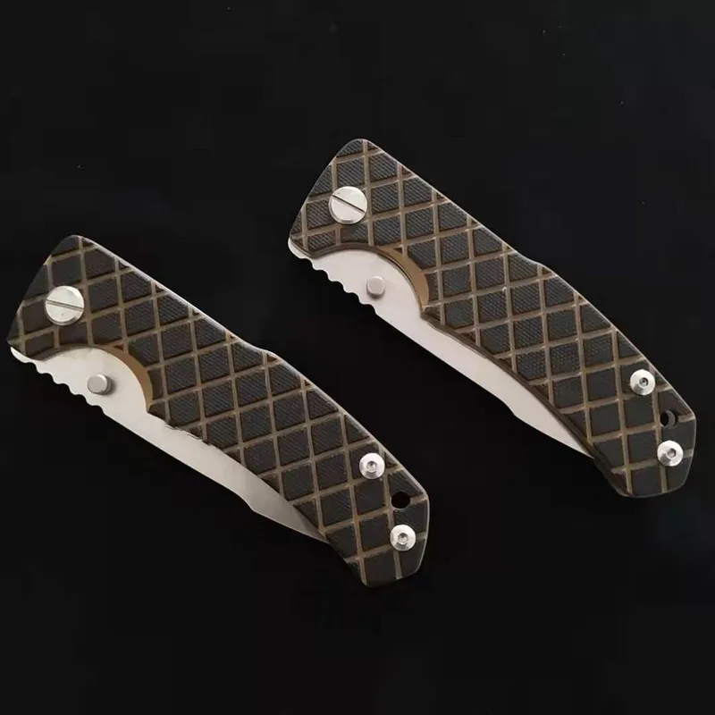 

RM Tactical Folding Knife, Heigg G10 Handle High Hardness Outdoor Knife.Suitable For Survival In The Wilderness And Self-Defense