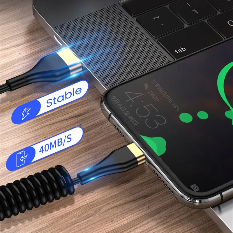 5A весенний кабель для быстрой зарядки Тип C Micro USB провод Xiaomi Huawei Samsung Быстрая