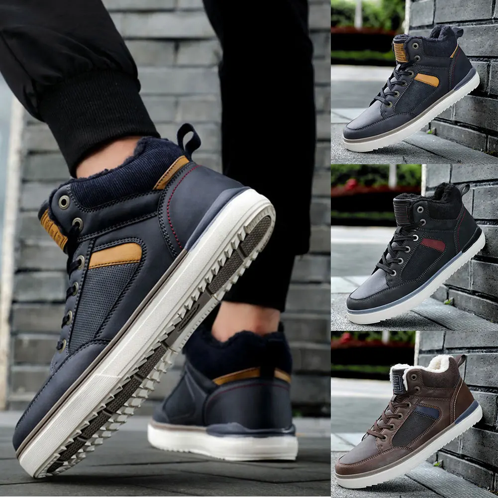 

1 Pair Men Snow Boots Ankle Shoes Warm Casual Anti-slip for Winter Outdoor Walking ASD88