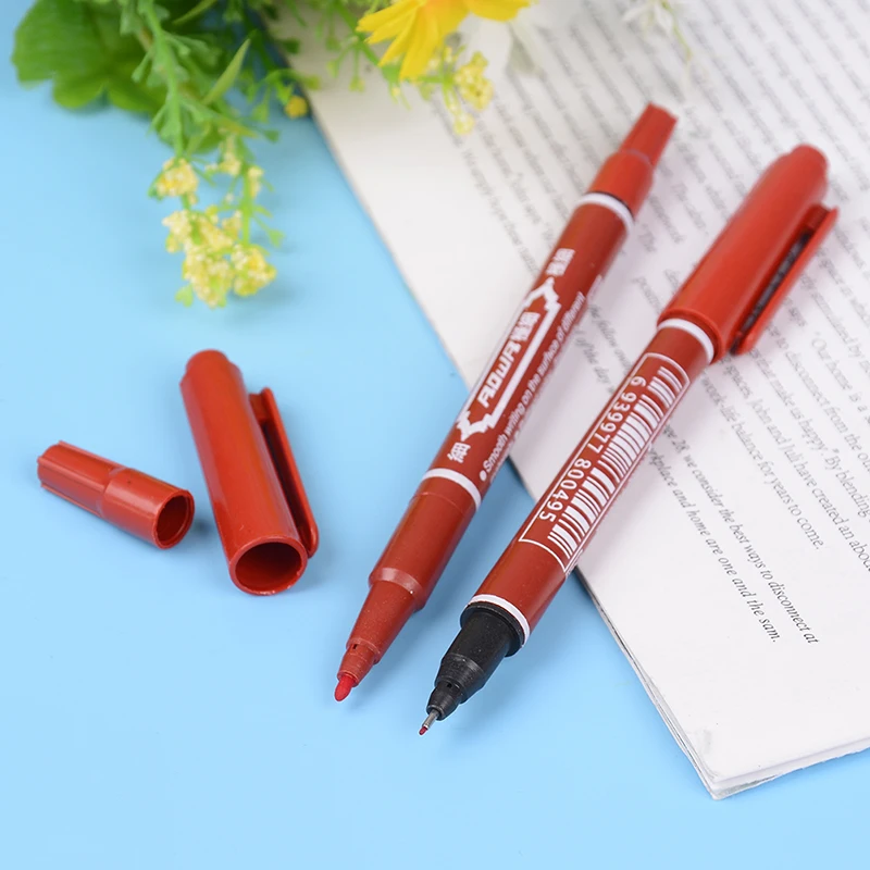 2PCS Permanent Marker Pens Skin Markers Fine Point Large Capacity Ink 0.5mm and 1mm Waterproof Office School Pen | Красота и здоровье