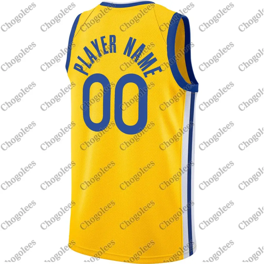 

Men Basketball Jersey Golden State Swingman Custom Jersey Statement Edition Gold