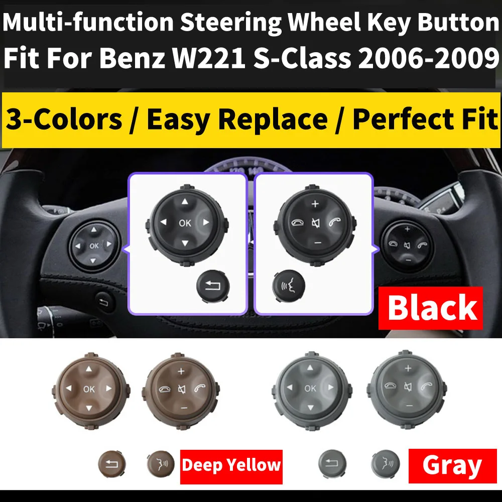 

2x LHD RHD Car Multi-function Steering Wheel Left Right Button Phone Key Control For Benz W221 S-CLASS S280 S300 S350 S400 S600