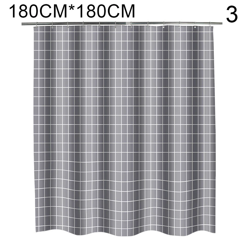 Серые клетчатые водонепроницаемые занавески для душа ванной s с 12 крючками|Шторы