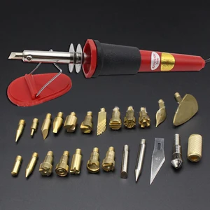 Набор инструментов для пирографии, 26 шт., паяльный инструмент 220-240 в 30 Вт для тиснения и гравировки кожи
