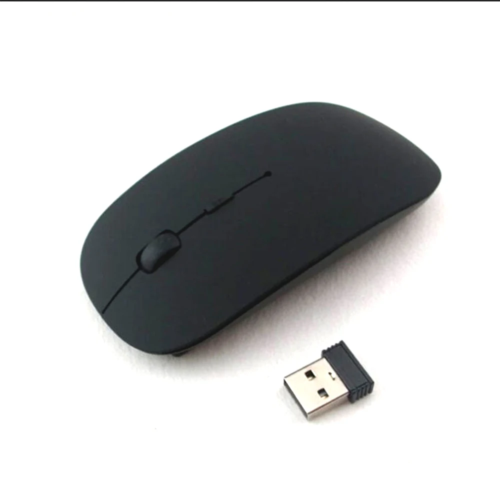 Супер тонкий USB оптическая беспроводная компьютерная мышь 2,4G приемник компьютер Bluetooth мышь s Бесшумная для ПК ноутбука без батареи