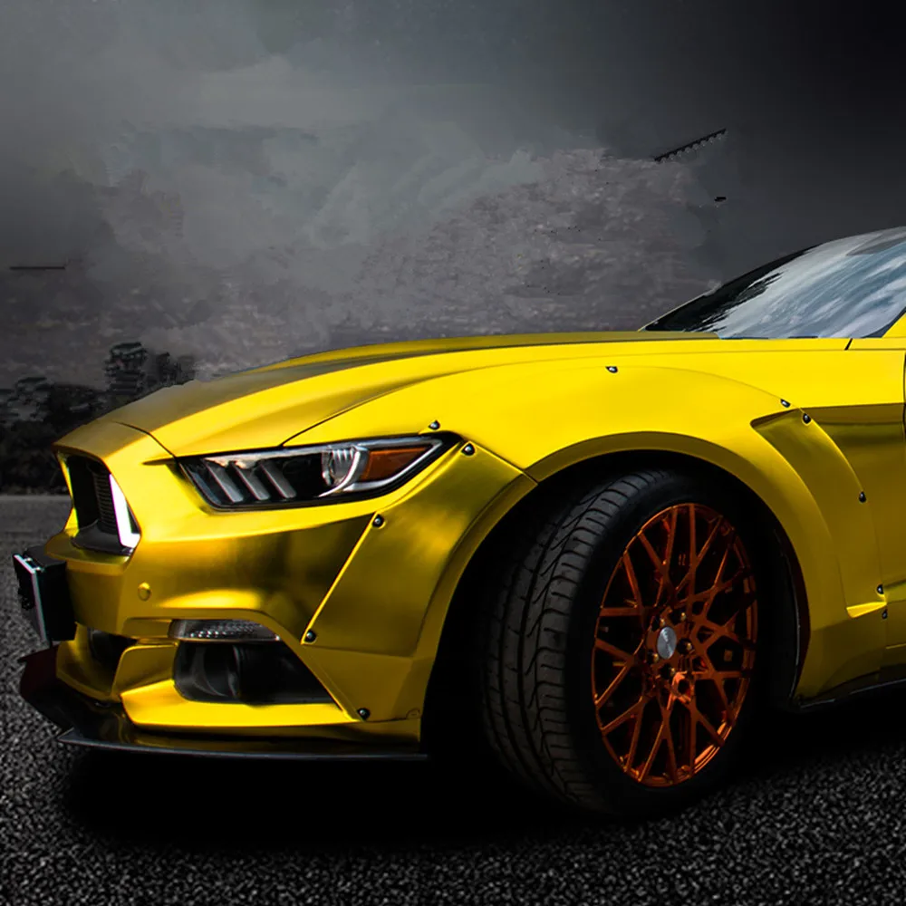 Атласная хромированная виниловая золотая пленка SUNICE для автомобиля