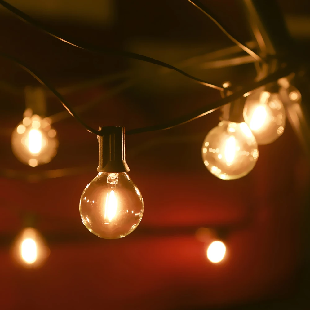 

21.33ft E12Base G40 bulb led festoon outdoor string light fairy waterproof Led globe bulb party decor string lamp Backyard Patio