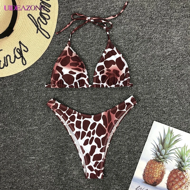 Женский купальник с леопардовым принтом сетчатой подкладкой комплект из 3