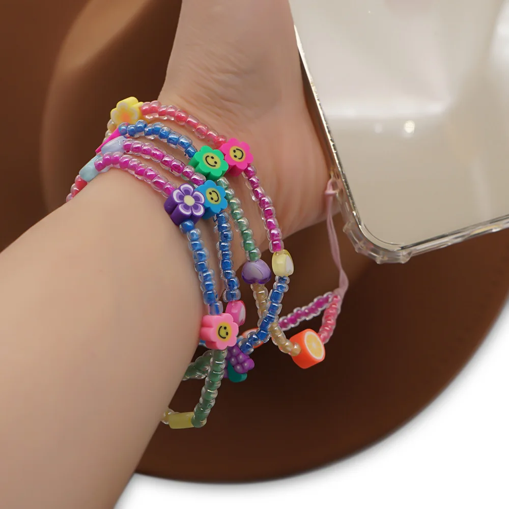 2021 Цветочные Фрукты прозрачные цветные блестящие бусины мягкие керамические