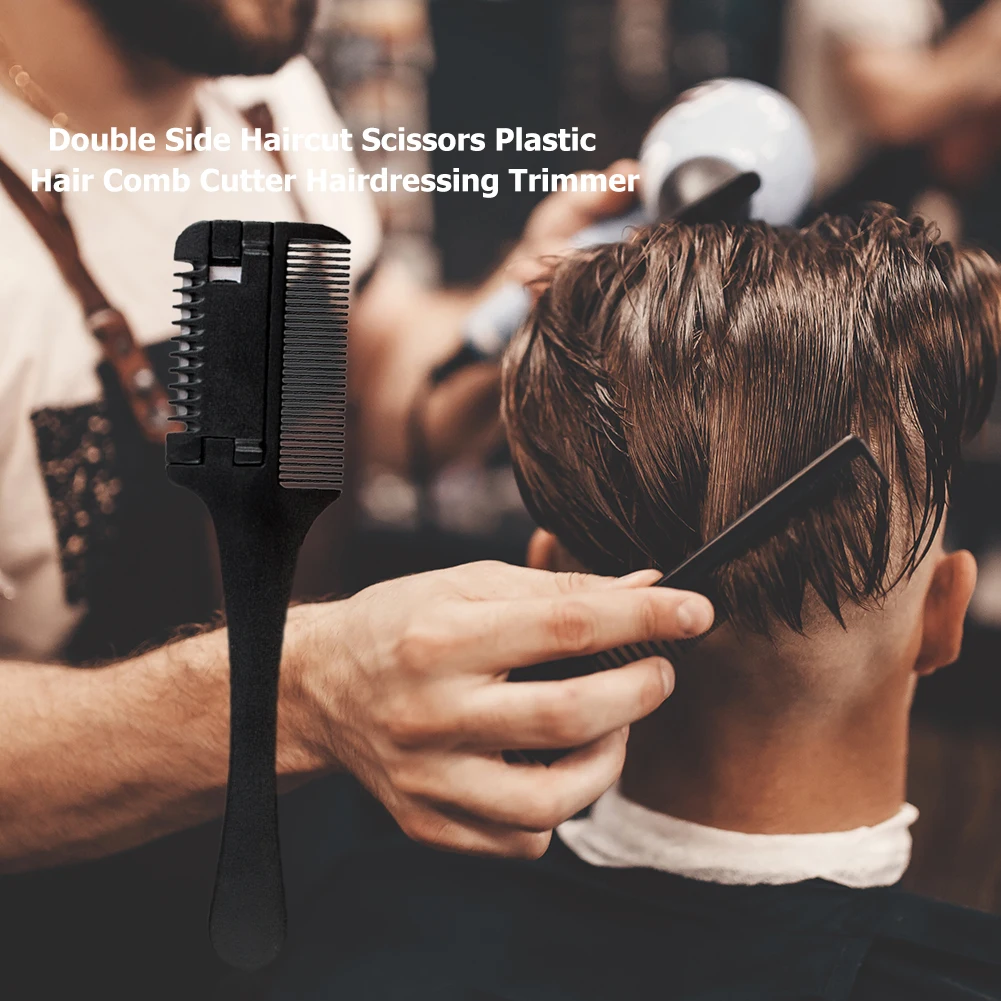 1 шт. двухсторонние ножницы для стрижки пластиковая расческа волос триммер с