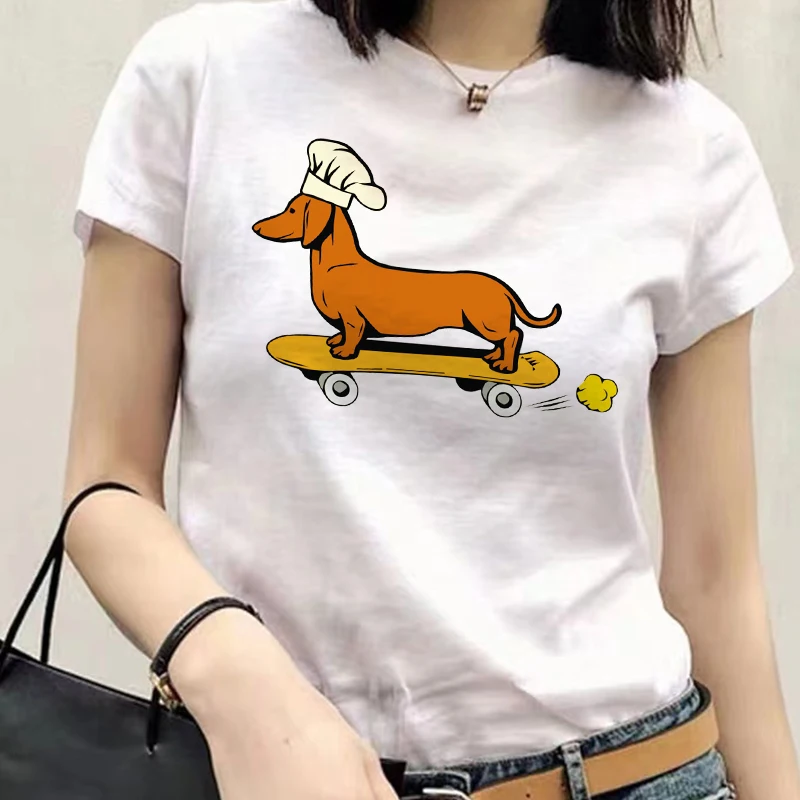 

2021 Summer Funny Dogs Print T Shirt Fashion Tees Casual Ladies T-Shirts Ullzang Streetwear T-shirt Fashion 90s T-Shirts