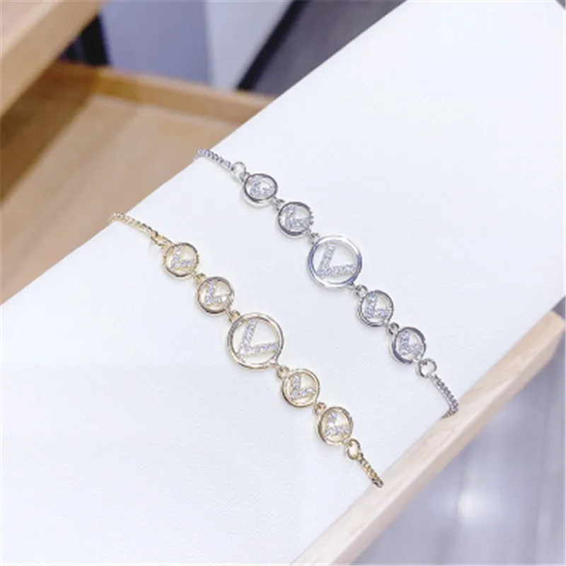 

European Round Inlay Zirconia V Shape Pattern Bracelet For Women Girls Party Prom Bridal Bangle Jewelry Accessory Gifts