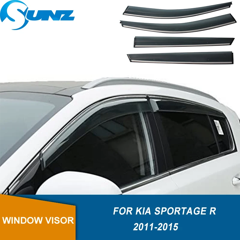 Боковые окна Козырьки для Kia Sportage R 2011 2012 2013 2014 2015 дым Weathershields Защита от солнца
