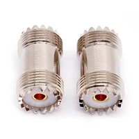 2pcs uhf pl 259 so 239 female to uhf female jack rf straight connector adapter nickel plate