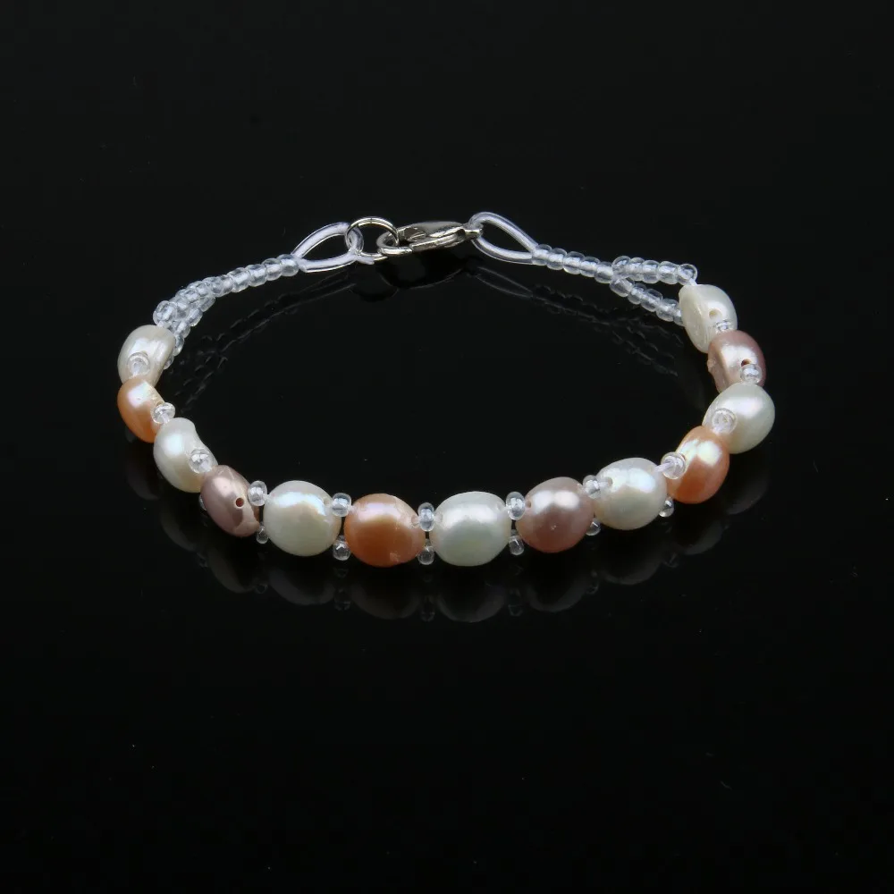 Модный браслет с бусинами из жемчуга ювелирное изделие натурального