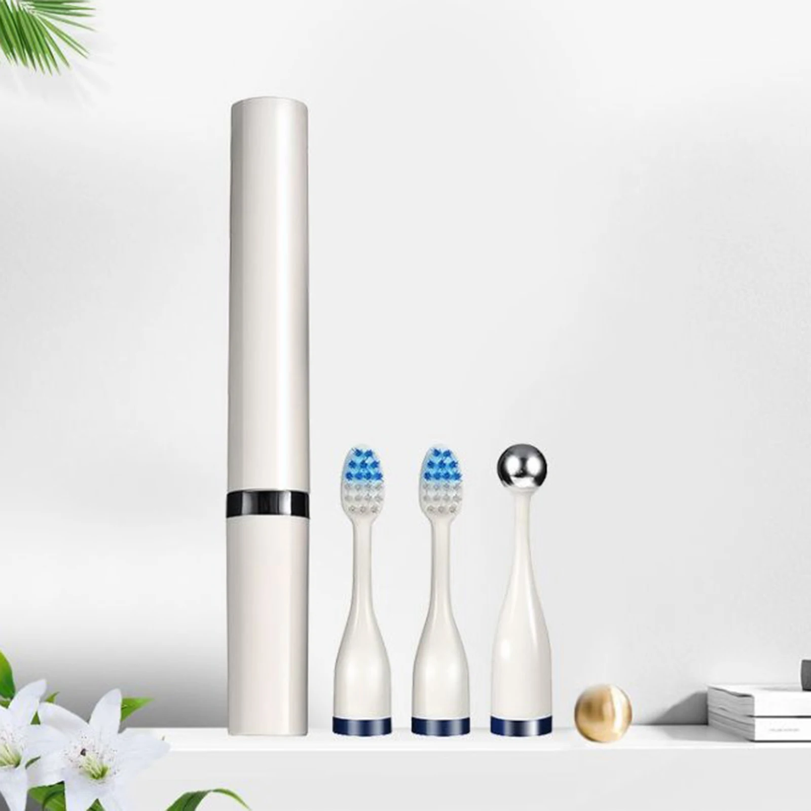 Professional Powerful Battery-Operated Toothbrush Soft Bristles with 3 Heads