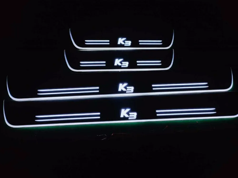 

Osmrk led moving door scuff for Kia k3 cerato dynamic door sill plate lining overlays guards flowing/fixed light