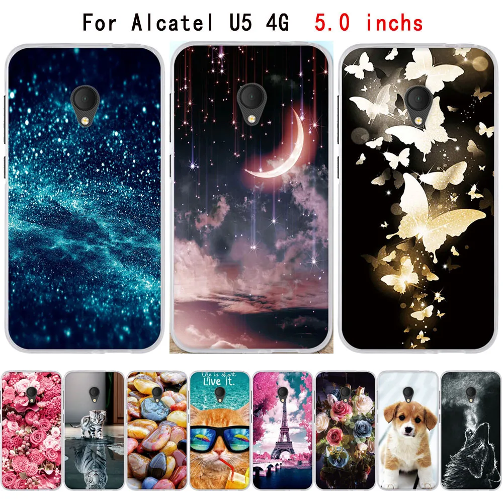 Для Alcatel U5 4G 5044D чехол Силиконовый ТПУ мягкая сумка для милый 3D 5044 телефона s |