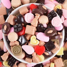 20 Pcs Simulation Resin Chocolate Japanese-style Food Play Fake Choc Phone Case DIY Decorate Accessories