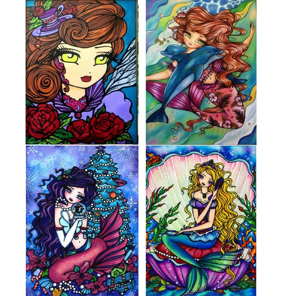 5 D алмазная живопись инновационная Русалочка Аниме Вышивка Узор Алмазная