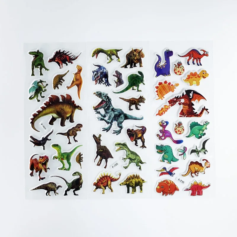 12 Sheets/Set Dinosaur Series Cartoon Stickers For Child Notebook Skateboard DIY Waterproof Cute Sticker Toy Boys Gift images - 6