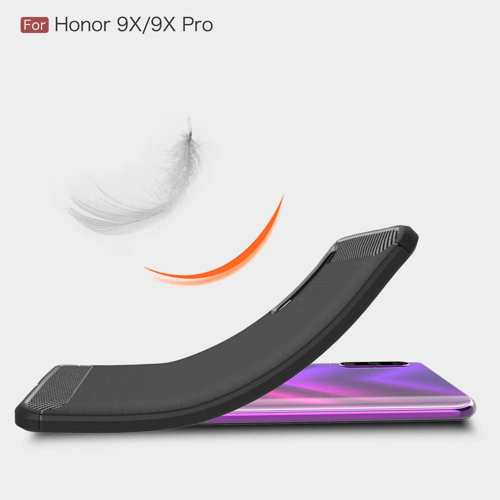 Чехол из углеволокна крышка 6.59For huawei Honor 9X Pro Чехол для huawei Honor 9X Honor9X Pro Чехол для телефона чехол-лента на заднюю панель