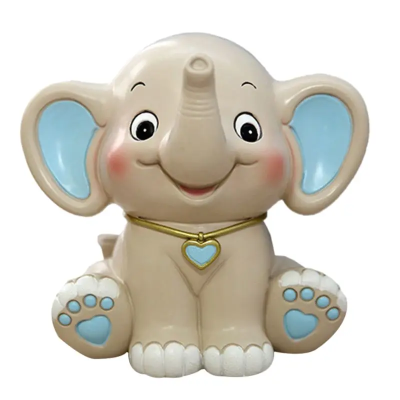 

50LE Cartoon Baby Elephant Piggy Bank Resin Coin Bank Money Bank Christmas Birthday Gifts for Kids Home Decoration