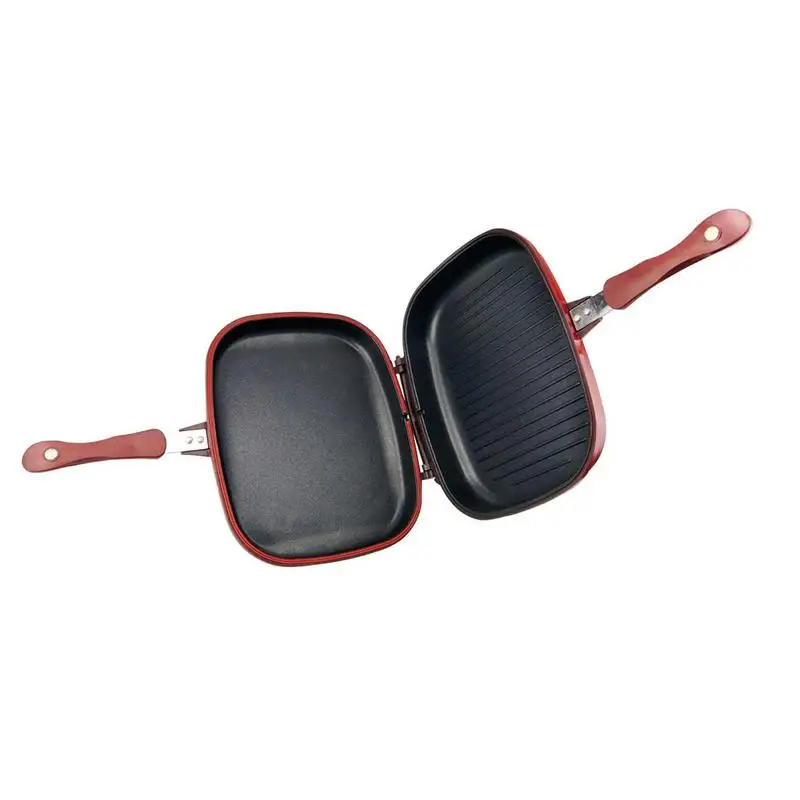 

1Pc Double Sided Grill Frying Pan Square Shape Non-Stick Pan Baking Steak Frying Pan32Cm Kitchen Cooking Tool