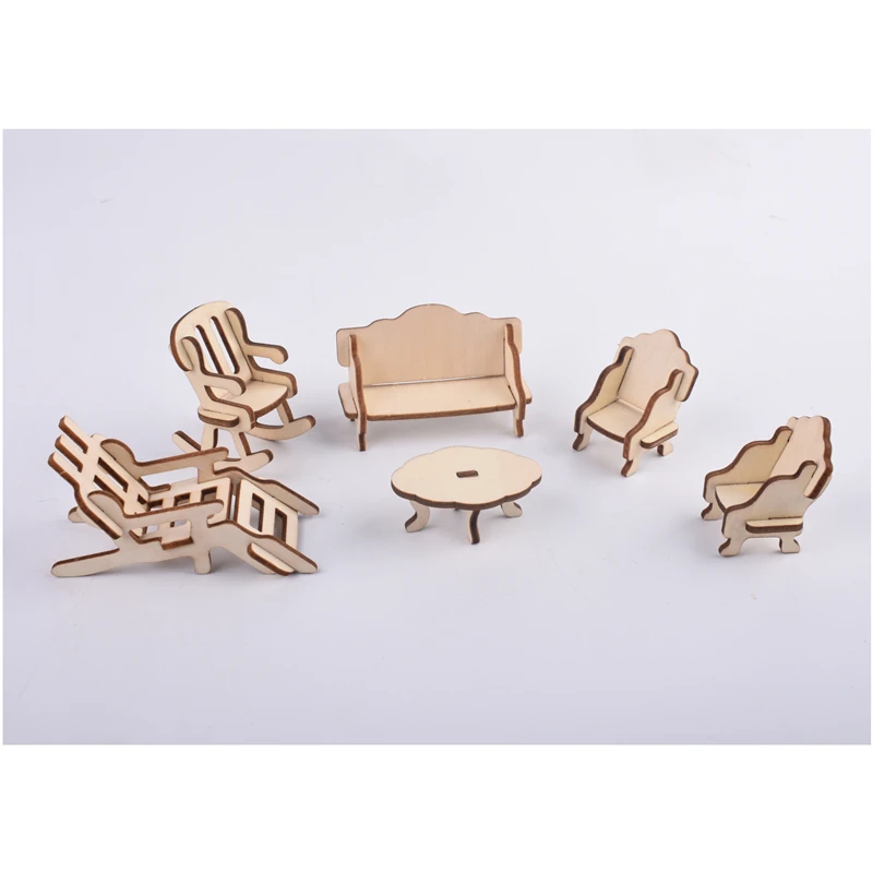 184 шт миниатюрный кукольный домик мебель для кукол мини 3D деревянная головоломка