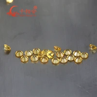 natural citrine yellow color round shape diamond cut stone diy decoration jewelry accessories wholesale loose gemstone