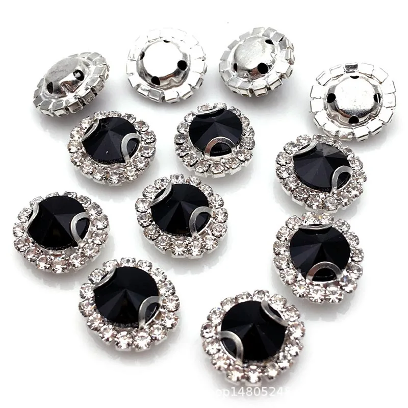 Новинка 2017 года круглые стеклянные кнопки для шитья страз украшения свадебного
