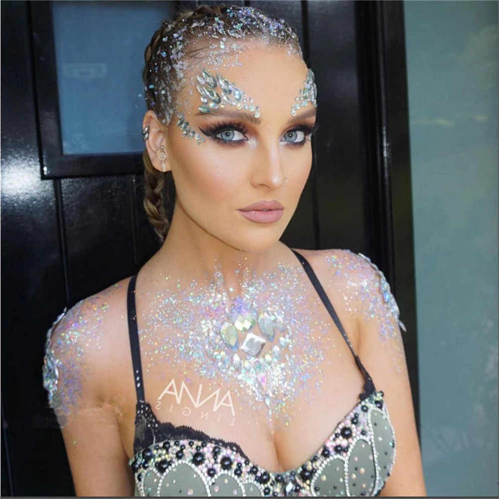 Adhesive Face Gems Rhinestone Temporary Tattoo Jewels Festival Party Body Eyes Glitter Stickers Flash Temporary Tattoos Sticker