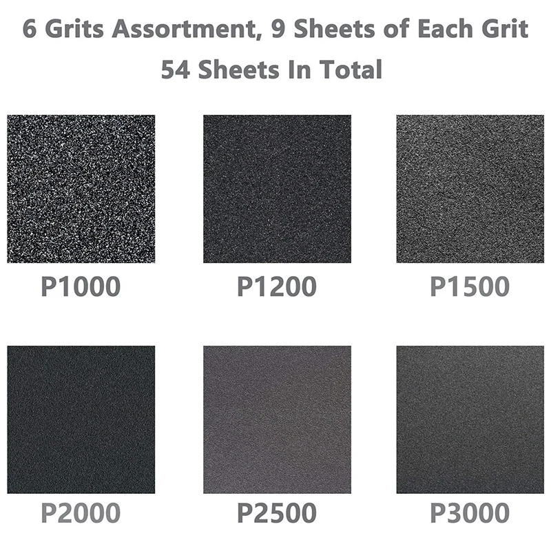 

Wet Dry Sandpaper 1000To3000 Grit Assortment 9X3.6Inches for Wood Furniture Finishing Metal Sanding,Automotive Polishing