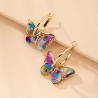 2021 unique butterfly earrings womens accessories colored butterfly earrings for women korean fashion jewelry design gift new