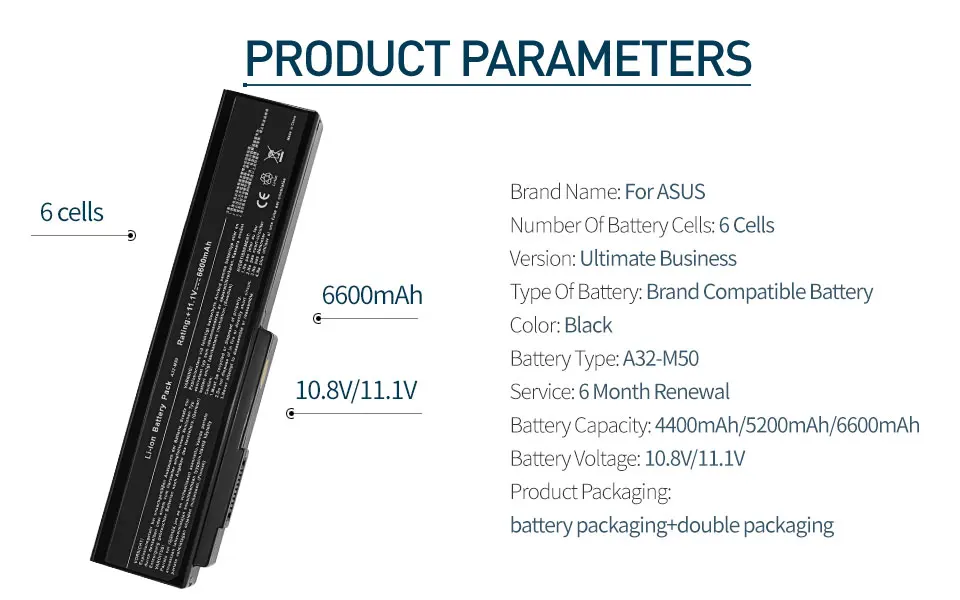 4400 мАч Батарея для ASUS A32-M50 A33-M50 M50 N53S N53SV N53T N61 N53TA N61J N61D N61VG N43 N61JQ M50S n32-n61 N53J