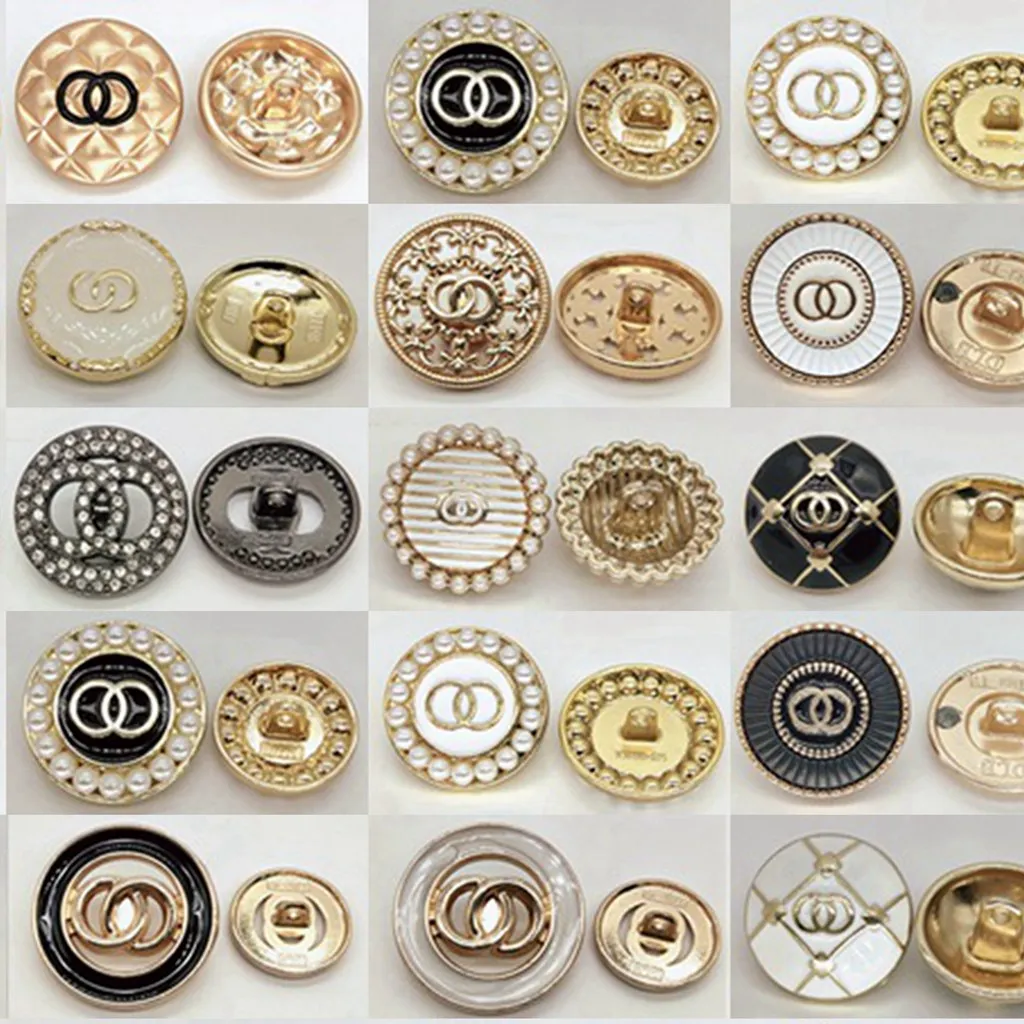 10PCS Buttons Metal LOGO High-end Gold Flash Fashion Clothing Windbreaker Suit Sweater Coat Home DIY Sewing Dupplies Clothes |