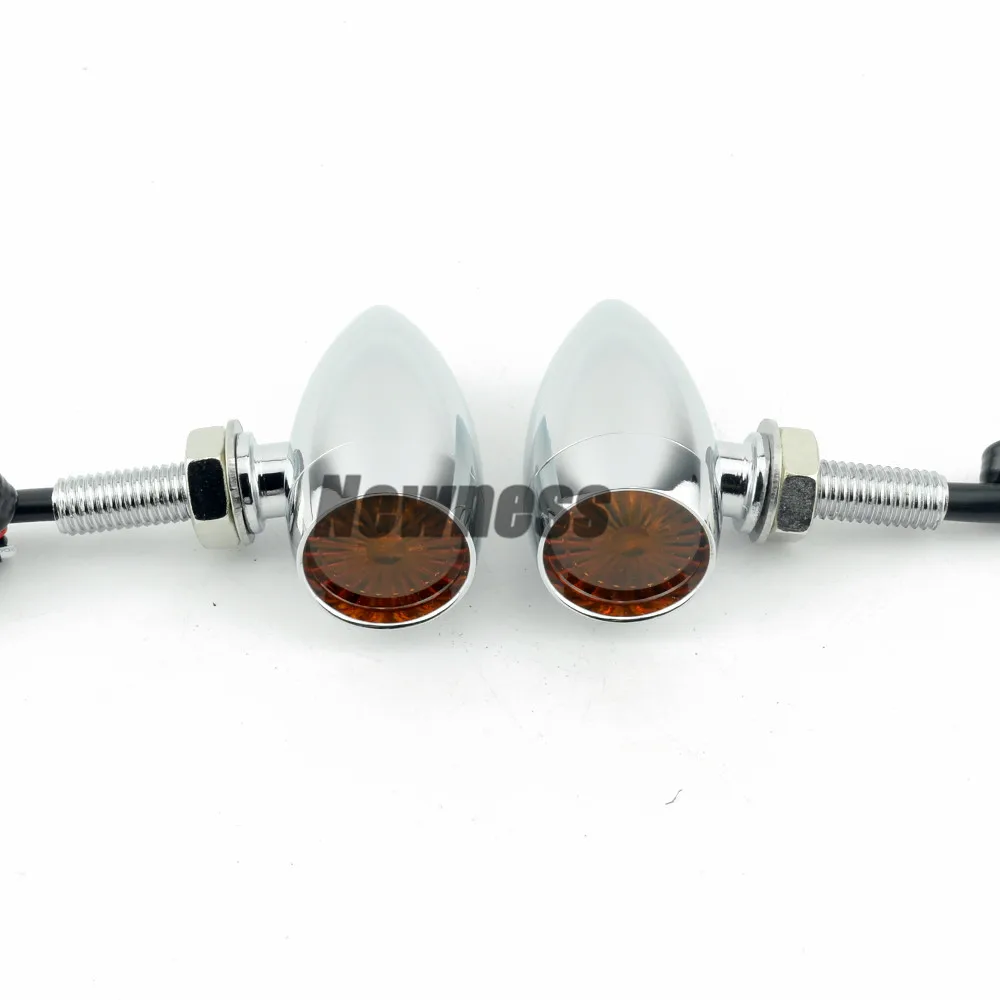 Мини-указатель поворота для мотоцикла светодиодный хромированный черный желтый