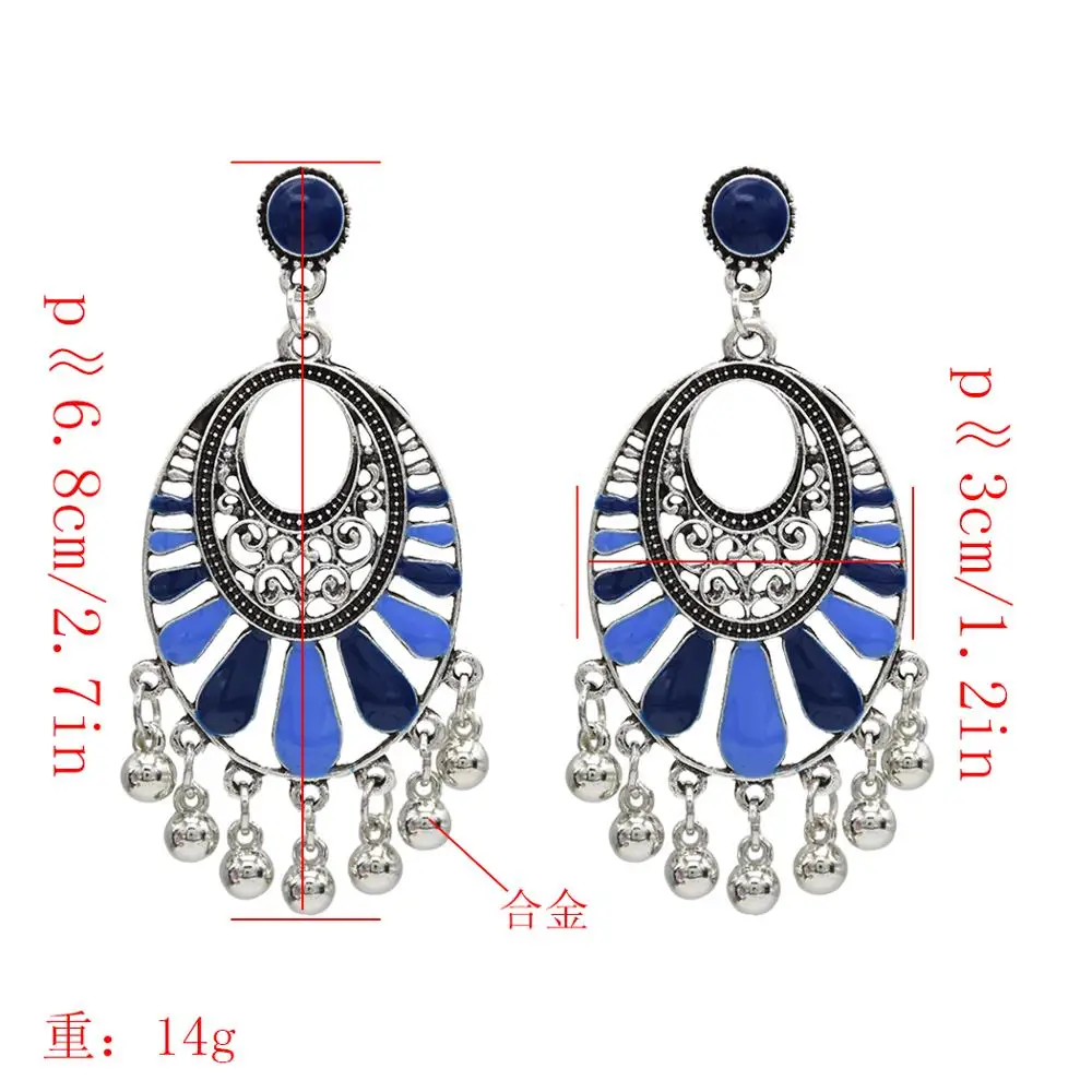 Таиландские Винтажные висячие серьги в виде колокольчиков индийские Богемские