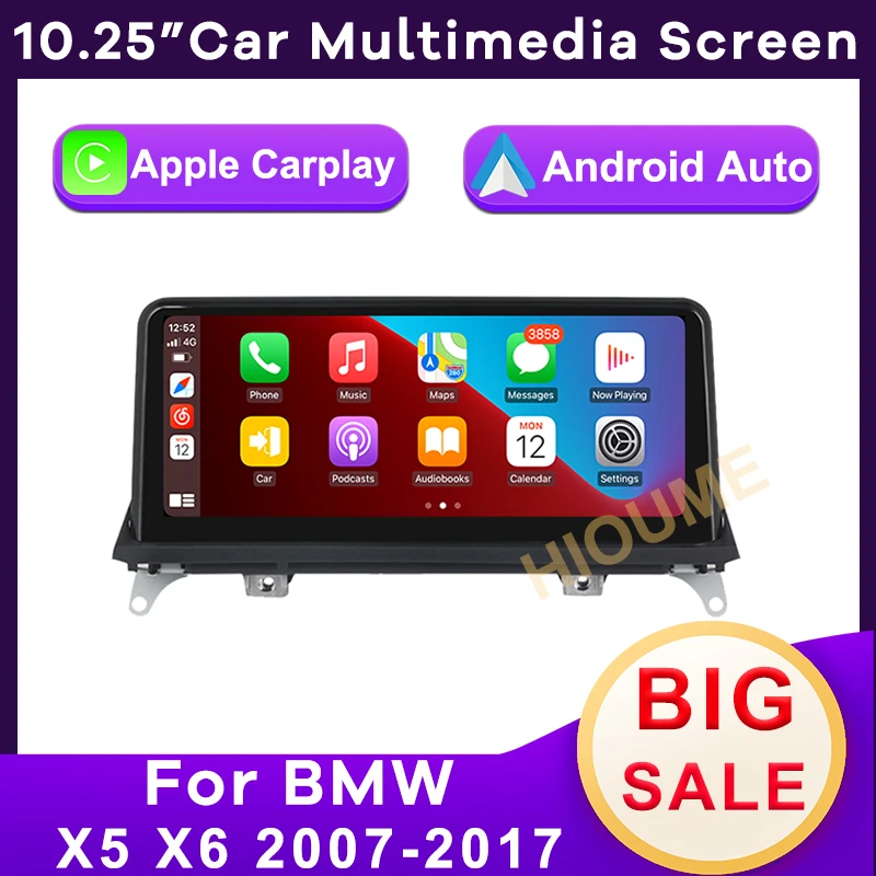 

10.25 inch Android auto GPS navigation Car multimedia Wireless Apple CarPlay for BMW X5 F15 2014-2017 NBT system