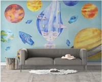 3d photo wallpaper for walls in rolls cartoon universe planet rocket childrens room home decor 3d panels on the wall